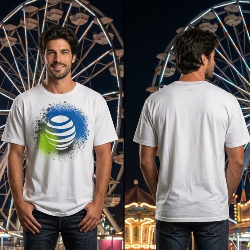 AT&T ATT Phone Store Company Shirt Mens L White Employee Graphic Tee NWOT 44